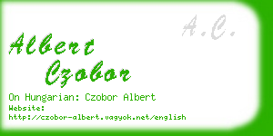 albert czobor business card